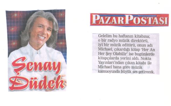 Michael'ın Kitabı Şenay Düdek'in Köşe Yazısında Konu Oldu