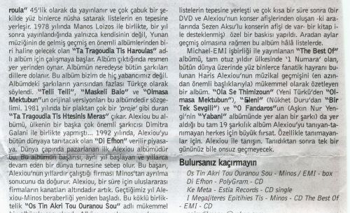 Best Of HARİS ALEXİOU Yazın Albümü Oldu