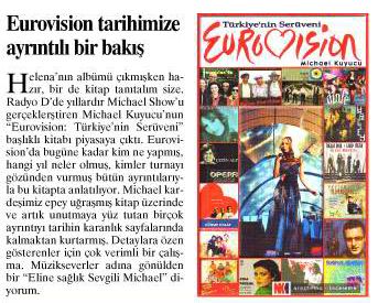 Michael'ın Eurovision Kitabı AKŞAM Gazetesindeydi