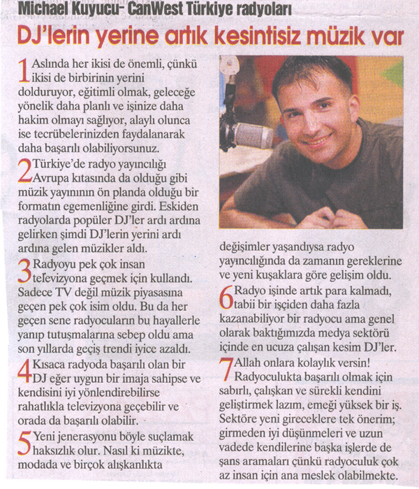 Michael Kuyucu AKŞAM Gazetesindeydi