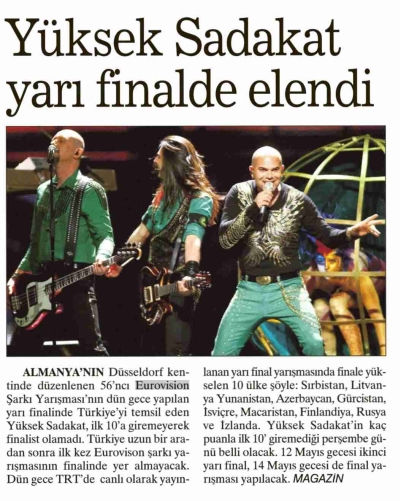 Basında Eurovision ŞOKU
