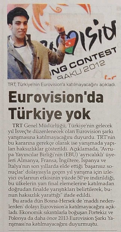 Eurovision Kararı Basında Nasıl Yorumlandı