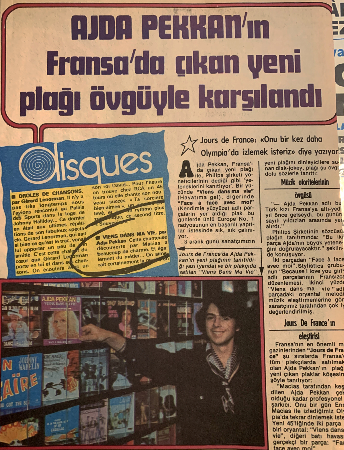 Ajda Pekkan'ın Fransa'da Çıkan Plağı Övgüyle Karşılandı