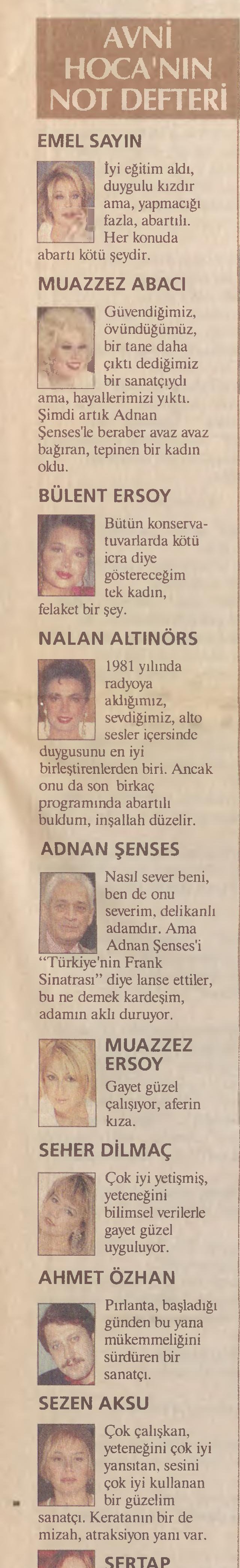 Avni Anıl'ın Not Defterinden  Kime Ne Çıktı?