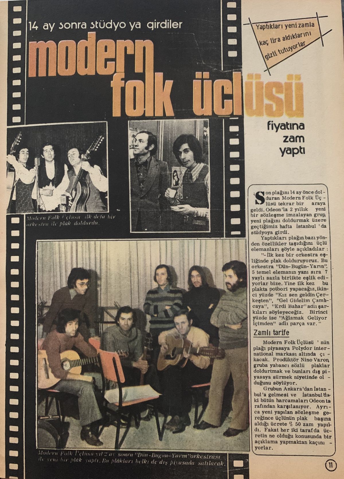 Modern Folk Üçlüsü Fiyatına Zam Yaptı